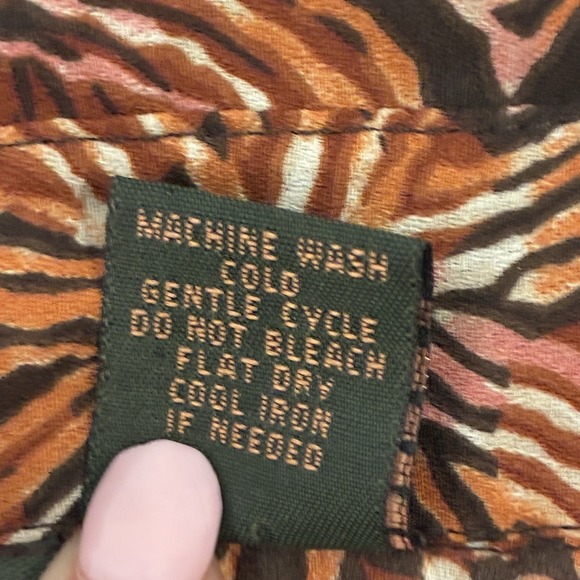 Sere Nade New York Accordion‎ Pleated Flare Sleeve Blouse Sz L Brown Geo Office - Picture 8 of 10